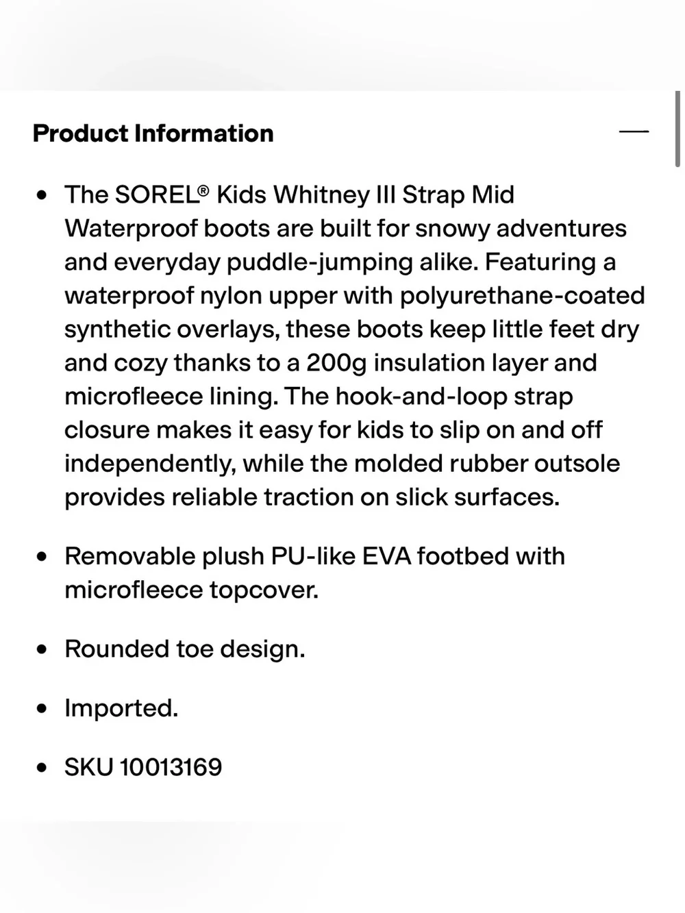 Sorel sturdy kids